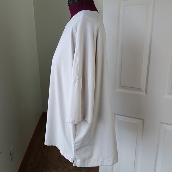 ni oversized short raglan sleeve T-shirt OSFA cream tan beige - Picture 2 of 11